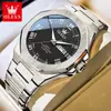 Oulisi Calendário Duplo Masculino Luminoso Estilo Coreano Versátil Moda Relógio de Pulso Masculino Relógio Masculino de Quartzo Relógio de Quartzo Transfronteiriço