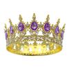 Coroa de Noiva Barroca Quente Europeia e Americana Tiara Gota de Diamante Redonda Coroa de Concurso de Beleza Coroa Rainha Coroa de Desempenho