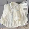 Pijama de Algodón Nube para Mujer Primavera y Otoño, Conjunto Minimalista con Cuello de Encaje, Cuadros Azul Claro, Corte Holgado, Tallas Grandes, Pantalones de Manga Larga, Ropa para el Hogar