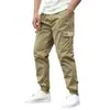 E-commerce Transfronteiriço Estilo Americano Calça de Trabalho com Múltiplos Bolsos Calça Casual Esportiva Masculina Skinny Calça Longa Lavada Solta com Barra Afunilada