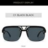 Gafas de Sol de Moda con Montura Cuadrada Estilo Aviador para Hombre, Gafas para Ciclismo y Pesca, Lentes de Sol de Moda Transfronterizos, Gafas de Sol con Media Montura y Doble Puente