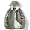 Exportado para a Noruega Tamanho Europeu Transfronteiriço Jaqueta com Capuz de Lã Outono e Inverno Jaqueta Grossa de Lã Modelo para Transmissão ao Vivo do Tiktok 688