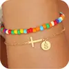 Pulsera Cruz de 26 Letras de Amazon, Moderna y Elegante, Versátil para el Uso Diario, Joyería Apilable de Doble Capa para Mujer 2025