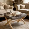 Hamaca plegable para gatos de mascota, Cama de gato de verano, Adecuada para todas las estaciones, Extraíble y lavable, Cama para perros pequeños, Elevada, A prueba de humedad y a prueba de frío
