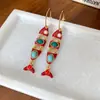 Pendientes Colgantes de Taza de Agua con Goteo de Aceite Aguja Plateada, Pendientes de Lujo Ligero de Gama Alta, Exquisitos Accesorios para Orejas Versátiles de Moda con un Diseño Único
