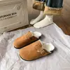Sapatos casuais femininos Boken semi-slip-on, novo estilo outono/inverno, com sola grossa, forrados com fleece, mocassins fáceis de calçar, 2026