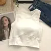 Chica guapa sin mangas forma de I hombro ancho chaleco mujer base interior tubo top ropa interior mujer exterior belleza espalda top corto envuelto pecho