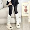 Calcetines cálidos de punto para mujer otoño e invierno protectores largos para las piernas patrón de piña japoneses 60 cm lana calcetines con patrón de piña