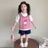 Conjunto de Dos Piezas de Verano Nuevo y Elegante para Niñas 2026 Estilo Coreano Deportivo Delgado Ropa para Bebés de Moda