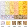 Caixa de Conjunto de Contas de Argila Macia com 24 Compartimentos Transfronteiriça 6mm Contas de Argila Macia Acessórios Kit de Material DIY Feito à Mão para Enfiamento de Contas Contas Soltas