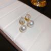 Pin de prata Diamante Pérola C- em forma de brincos Francês Retro High-end Elegante Elegante Ear Stud Distintivo Luz Luxo Ear Acessórios para Mulheres Atacado