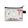 2026 Nova Carteira de Moedas Bolsa Pequena Portátil Mini Porta-Cartões Bolsa para Guardar Moedas e Chaves Padrão Médico Poliéster Portátil