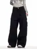 Calça Jeans Casual de Trabalho Desconstruída com Bolsos Grandes Estilo Retrô Americano Transfronteiriça Unissex Nova para Primavera e Outono Perna Larga Solta High Street