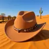 Sombrero de Copa Negro Retro, Sombrero de Vaquero Occidental Unisex con Accesorios de Cabeza de Vaca, Sombrero de Jazz Estilo Étnico