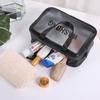 Bolsa Cosmética de PVC, Gran Capacidad, Transparente, Bolsa Cosmética Portátil de Gran Capacidad, Neceser de Viaje, Bolsa de Almacenamiento con Separación Seco y Húmedo