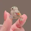 Broche de Perla de Cristal para Mujer, Corsage Completo de Diamantes, Pin Grande, Hebilla para Chal, Pin de Solapa Estilo Coreano, Accesorio para Vestidos, Tulipán