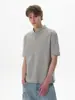 Camiseta Básica de Malha de Manga Curta com Gola Redonda, Respirável, Três Cores, Cristal, Estilo Americano Retrô Old Money, Versão Boxy para Homens