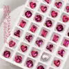 Joias de Diamante para Nail Art Ponto Vermelho Rosa Diamante de Fundo Pontiagudo Flash de Diamante Ovo de Pombo Coração Torto Borboleta Diamante de Formato Especial Decoração para Nail Art Diamante Atacado