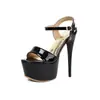Nuevos Zapatos de Tacón Alto de 16 cm Estilo Europeo y Americano Transfronterizos para Modelos de Coche, Fiestas de Boda, Discotecas de Moda, Sandalias de Plataforma de Tacón Fino