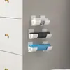 Suportes de Armazenamento de 4 Peças Sem Furos Filme Aderente Saco de Lixo Prateleiras de Armazenamento de Armário Suporte Lateral de Armazenamento para Geladeira