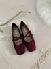 Sapatos Individuais Femininos Sapatilhas Francesas Primavera e Outono Sapatos Vermelhos de Casamento Sapatos de Madrinha Sapatos Feijão Sapatos Slip-on Femininos