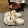 Nuevos Zuecos Retro Mary Jane de EVA de Verano para Mujer, Divertidos, Lindos, Casuales, Cómodos, Pantuflas de Tacón Alto Cerradas