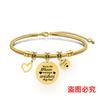 Pulseira europeia e americana transfronteiriça pulseira de osso de cobra de aço inoxidável pulseira com gravação em aço titânio presente de feriado comemorativo do Dia das Mães atacado