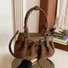 Coleção de outono 2026 transfronteiriça: bolsa de balde plissada, bolsa de ombro para o trabalho, design de nicho, bolsa transversal estilosa