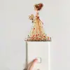 BRUP Estilo Sanación Ramo Chica Switch Pegatina Decorativa Dibujo Animado Pegatina de Pared Pegatina Embellecedora de Enchufe de Casa Pegatina de Pared