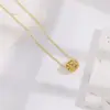 Collar de Cuentas Transferibles Caleidoscopio Van Cleef Versión Alta Chapado en Oro para Mujer, Cadena Clavicular con Colgante Diamante Cintura Pequeña Chapado en Oro de 18K