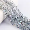 Contas de cristal Yuanbao de furo médio estéreo 4/6/8 Contas de vidro galvanizadas faça você mesmo Pulseira Colar Brincos Jóias Acessórios