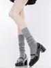 Calcetines Simples de Pantorrilla Serie Mary Jane Miu para Primavera y Otoño Calcetines Grises Finos de Felpa Calcetines de Algodón Sueltos Perezosos de Media Pantorrilla para Mujer