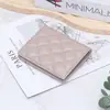 Billetera Corta Pequeña de Piel de Oveja para Mujer Nueva Moda Bordada Acolchada Plegable Billetera de Cuero Genuino Monedero Multifuncional para Mujer