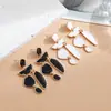 Pendientes de botón de metal esmaltado tridimensional geométricos irregulares de estilo versátil con diseño único, joyería transfronteriza europea y americana