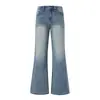 Jeans de campana de tiro bajo estilo retro americano color Naranja Juvenil para mujer, corte ajustado, favorecedores y versátiles