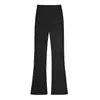 Pantalones de maternidad, pantalones ligeramente acampanados, estilo fino para primavera y otoño, soporte para el vientre, no restrictivos, para personas petite, pantalones de chándal con cintura plegable, pantalones largos acampanados casuales adelgazantes