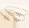B045 Pulseira Folha Nova de Exportação Europeia e Americana Aberta Grama Ajustável Pulseira Folha Aliexpress Novo Estilo Wish