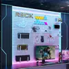 Habitación de E-Sports Tablero Perforado Almacenamiento en Pared Sin Taladro para Teclado y Auriculares, Estante Colgante para Sala de Estar Escritorio de Computadora, Soporte de Exhibición Multiusos