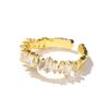 Anillo Abierto Transfronterizo con Diseño de Zirconia Micro-Incrustada con Diseño de Hielo Triturado, Anillo para el Dedo Índice, Joyería de Moda Europea y Americana para Mujeres