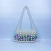 Nuevo Color Celebridad de Internet Bolso de Perlas para Mujer Hecho a Mano DIY Calado con Cuentas Estilo Francés Retro de Mano Hombro