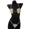 Comercio Exterior Más Vendido Personalizado Exagerado Super Brillante Cadena Corporal de Cuerpo Completo con Diamantes Tanga de Bikini de Pedrería Sexy para Club Nocturno Festival de Música