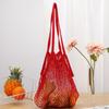 Bolsa de compras de malla de algodón portátil y colorida, bolsa de malla de algodón tejida, bolsa con cordón, bolsa de malla para supermercado, bolsas de malla para frutas y verduras, personalización