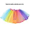 Roupa Infantil Vestido Infantil Vestido de Ballet Saia de Tule Cor Arco-Íris Saia Tutu de Tule Infantil