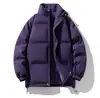 Casaco de algodão grosso de inverno para homens, jaqueta de algodão de corte solto, casaco moderno com gola alta, jaqueta puffer para casais, blusa versátil de cor sólida, casaco de algodão