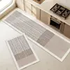 Tapete de Chão de Cozinha Cor Sólida Café com Leite Longo Absorvente de Lama Diatomácea Tapete de Chão Doméstico Resistente à Sujeira Fácil de Cuidar Tapete de Pé Longo Antiderrapante