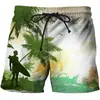 2023 Calções de Praia Transfronteiriços Costeiro Coqueiro Verão Amazon Tendência Casual Reto Estampado Calções Masculinos