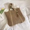 Bolsa Grande de Papiro Tejida a Mano, Bolsa Diaria para el Trabajo, Bolso de Hombro, Bolsa para Mamá, Bolsa de Playa para Vacaciones, Bolsa de Compras
