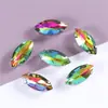 Taladro de garra ojo de caballo base dorada con agujero taladro de vidrio cosido a mano taladro de cristal diy vestido vestido de novia material hecho a mano accesorios strass