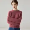 Nueva colección de otoño e invierno: suéter grueso de cuello redondo 100% cachemira con mangas raglán, con un patrón de punto texturizado, perfecto como capa base o jersey informal