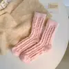 Calcetines para Mujer Otoño Invierno de Media Pantorrilla Engrosados Cálidos de Felpa Piel de Visón Calcetines para Dormir Nuevos Calcetas Zhuji al por Mayor